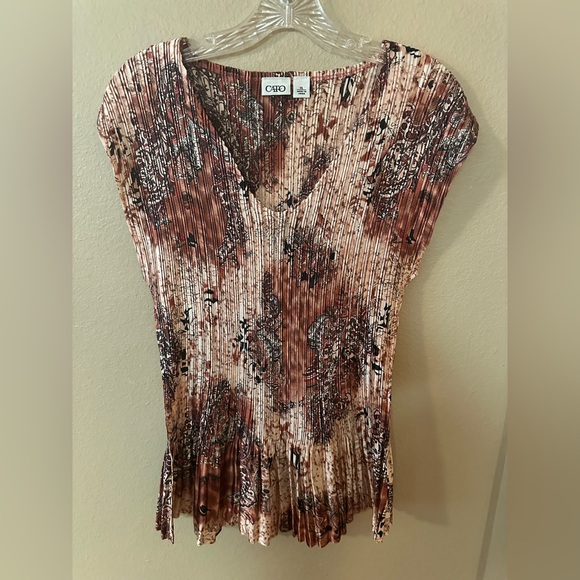 Cato Tops - Cato Women's Multicolor Blouse (Brown, Tan, Black-see picture for exact shades)